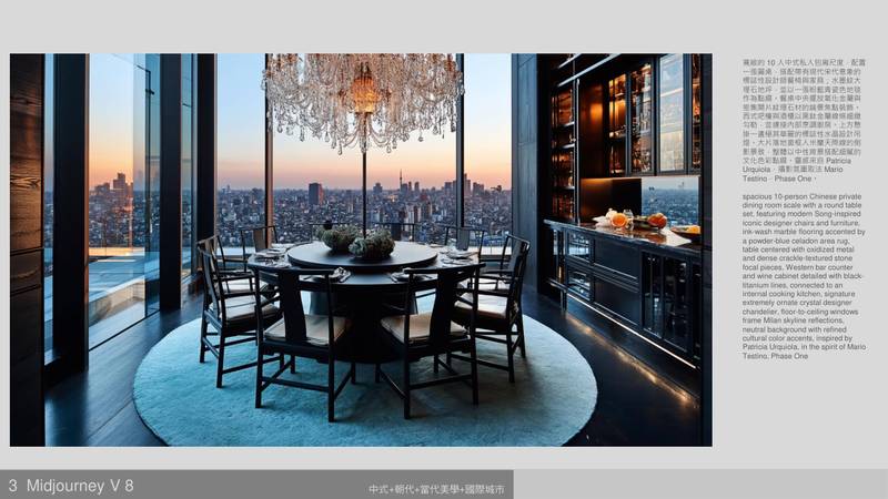 城市風格生成範例：同一間中式餐廳放進米蘭、京都、杜拜的對比