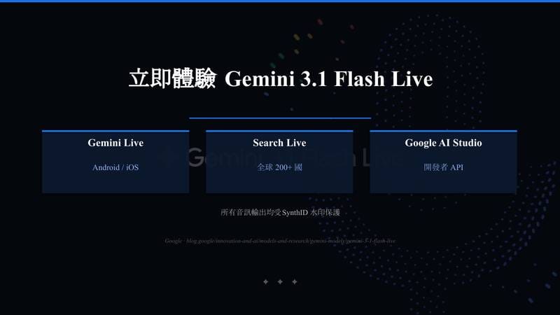 立即體驗 Gemini 3.1 Flash Live